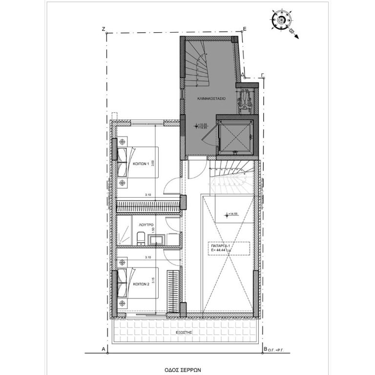 Σερρών 69 - Διαμέρισμα 5ου - Κάτοψη - Πατάρι